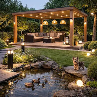 Závesné vonkajšie svietidlo na terase alebo v altánku