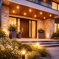 Zapustené exteriérové svietidlá v podhľade alebo dlažbe.