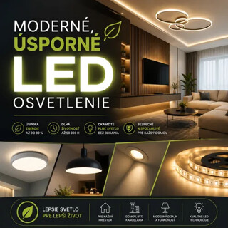 Moderné, úsporné lED osvetlenie domu, bytu, záhrady a kancelárie_Svietidla-lampy.sk.