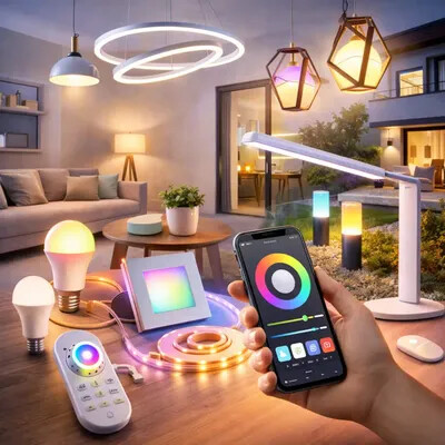 Inteligentné smart home osvetlenie a moderné riadenie svetla v dome.
